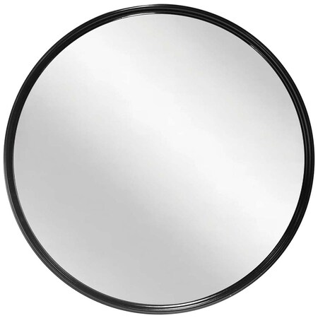 Infinity Instruments Deep Metal Mirror - 24 in Black Round Wall Mirror 20216BK